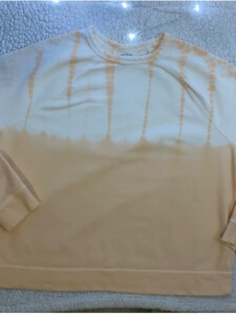Universal Thread Cream and Light Orange Tie-Dye Crewneck Sweatshirt